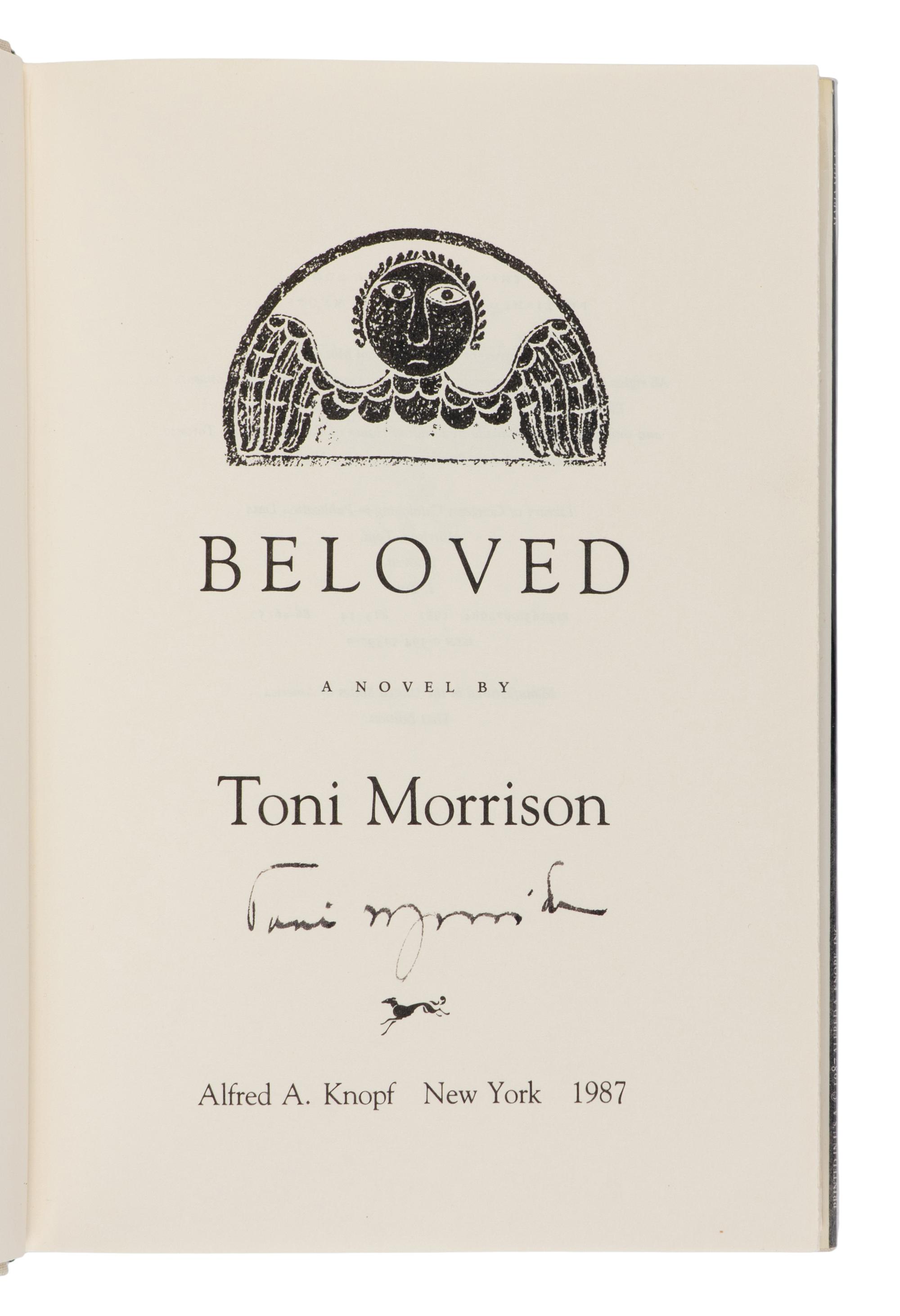 MORRISON, Toni (1931-2019). Beloved . New York: Alfred A. Knopf, Inc., 1987.