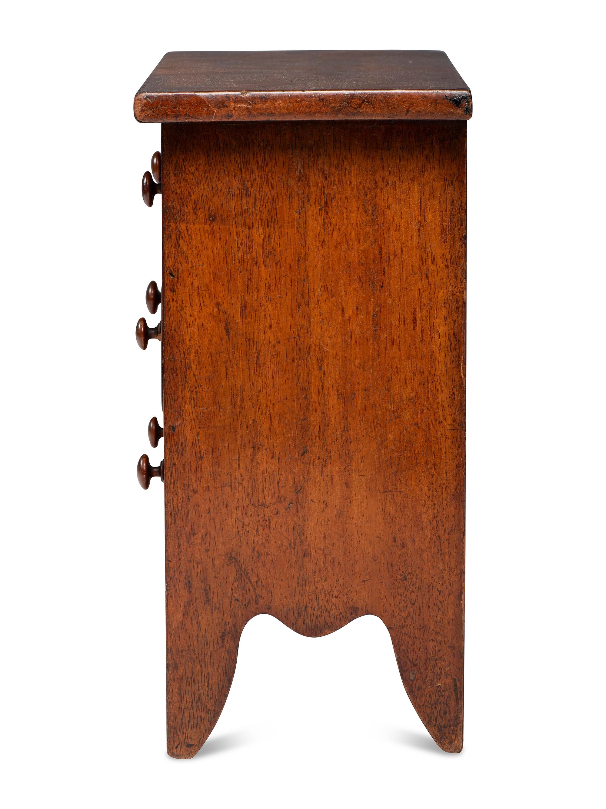 A Federal Mahogany Miniature Chest of Drawers