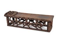 A Bamileke/Bamun Carved Wood Bed