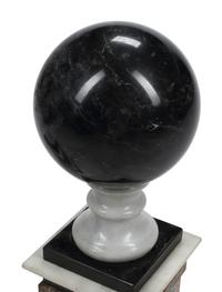 A Pair of Italian Grand Tour Style Vari-Color Marble Spherical Ornaments