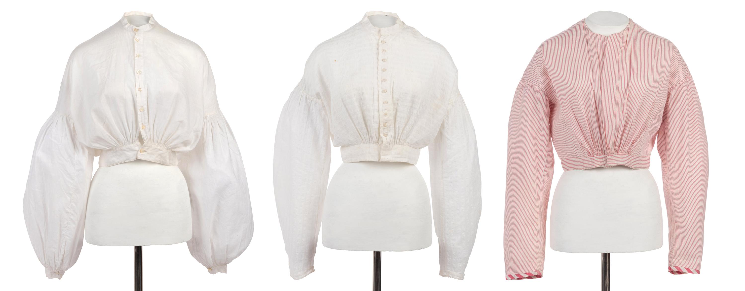Three Cotton Women's Blouses, 1860s