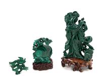 Three Chinese Malachite Figures