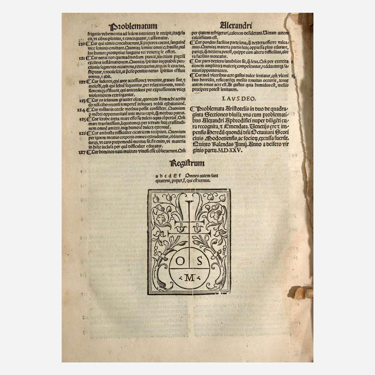 [Early Printing] [Aristotle] Group of 4 Works by Aristotle