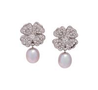 DIAMOND AND CULTURED PEARL EARCLIPS
