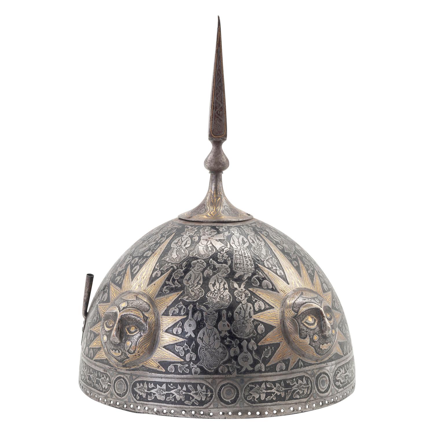 Highly Decorated Kulah Khud Indo Persian Helmet