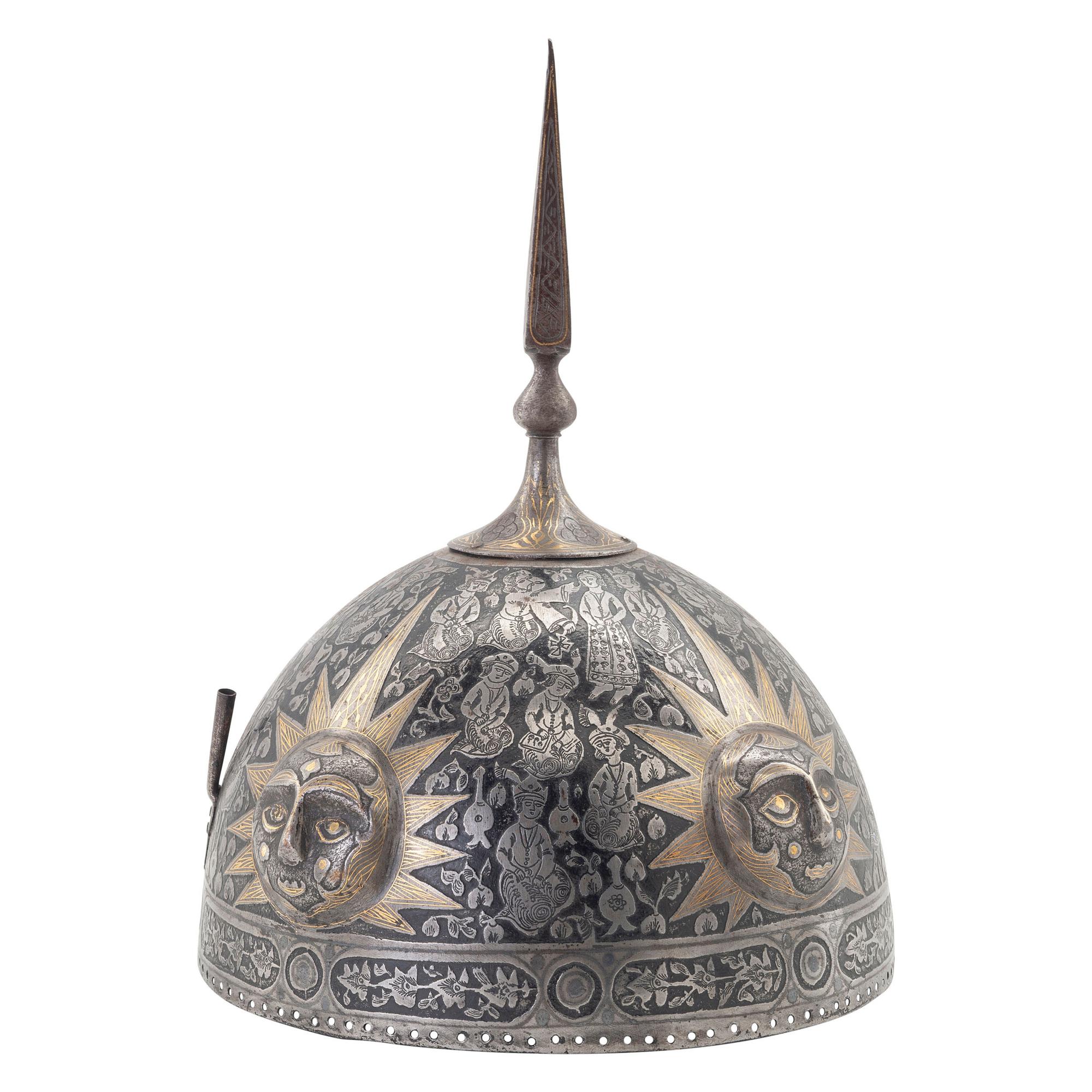 Highly Decorated Kulah Khud Indo Persian Helmet