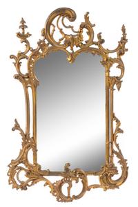 A Rococo Style Giltwood Mirror Height 40 x width 25 1/4 inches. — 19TH CENTURY