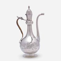 A Japanesque sterling silver coffeepot Gorham Mfg. Co., Providence, RI, bearing date mark for 1883