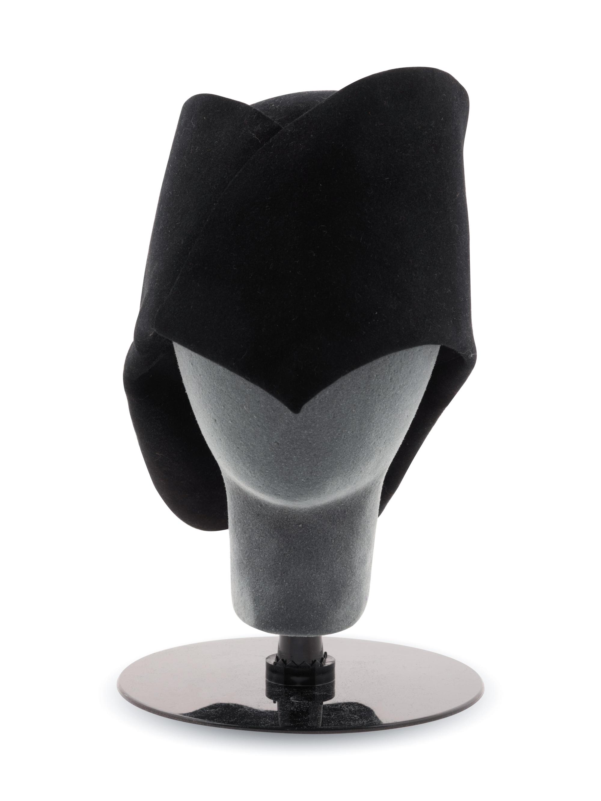 Two Pierre Cardin Black Felt Hats, 1960-70s
