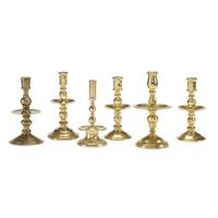 Group of six brass "Heemskerk" candlesticks Dutch, second half 17th century