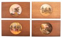 [CIVIL WAR - MAGIC LANTERN SLIDES]. A large collection of 200+ assorted glass slides featuring illustrated historical scenes and artistic images, including: