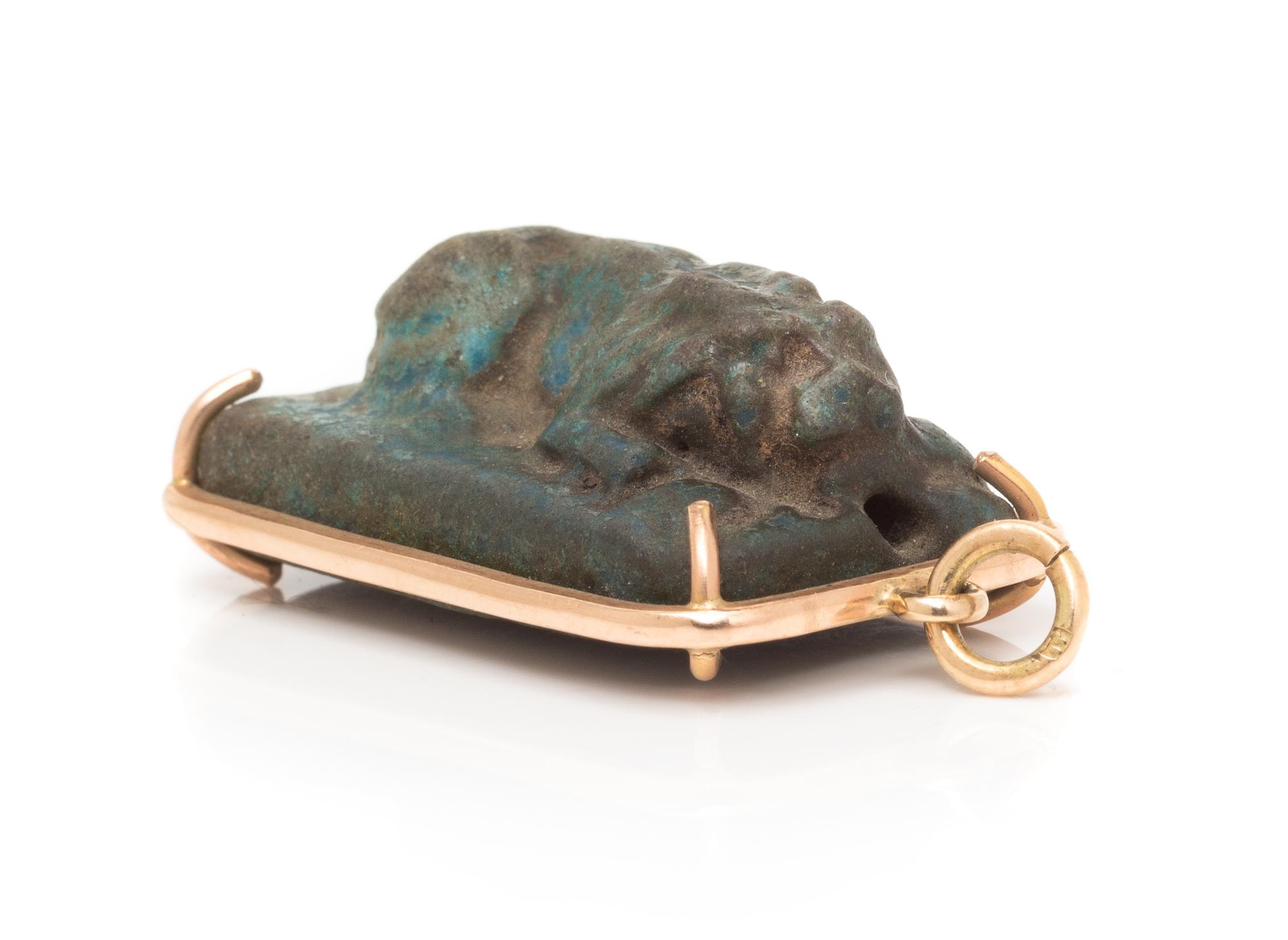 A Yellow Gold and Possibly Ancient Faience Pendant, 6.00 dwts.