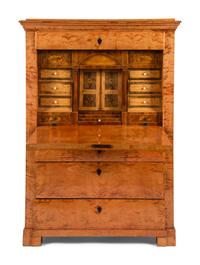 A Biedermeier Karelian Birch Fall-Front Secretary