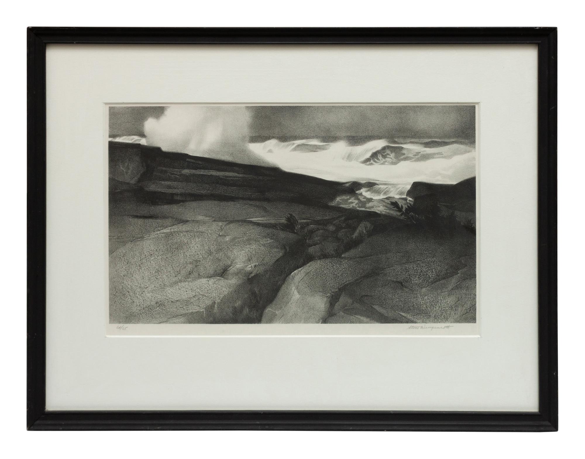 A group of four prints ( Along the Delaware, New Hope, Pennsylvania, 1949; Cat Boat, Ogunquit, Maine , 1951; Demonstration print printed at Albright Gallery, Buffalo NY, (Rockport Massachussetts), 1939; Title not known)