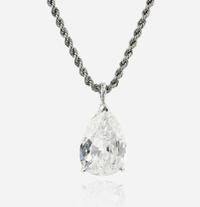 A diamond and platinum solitaire necklace