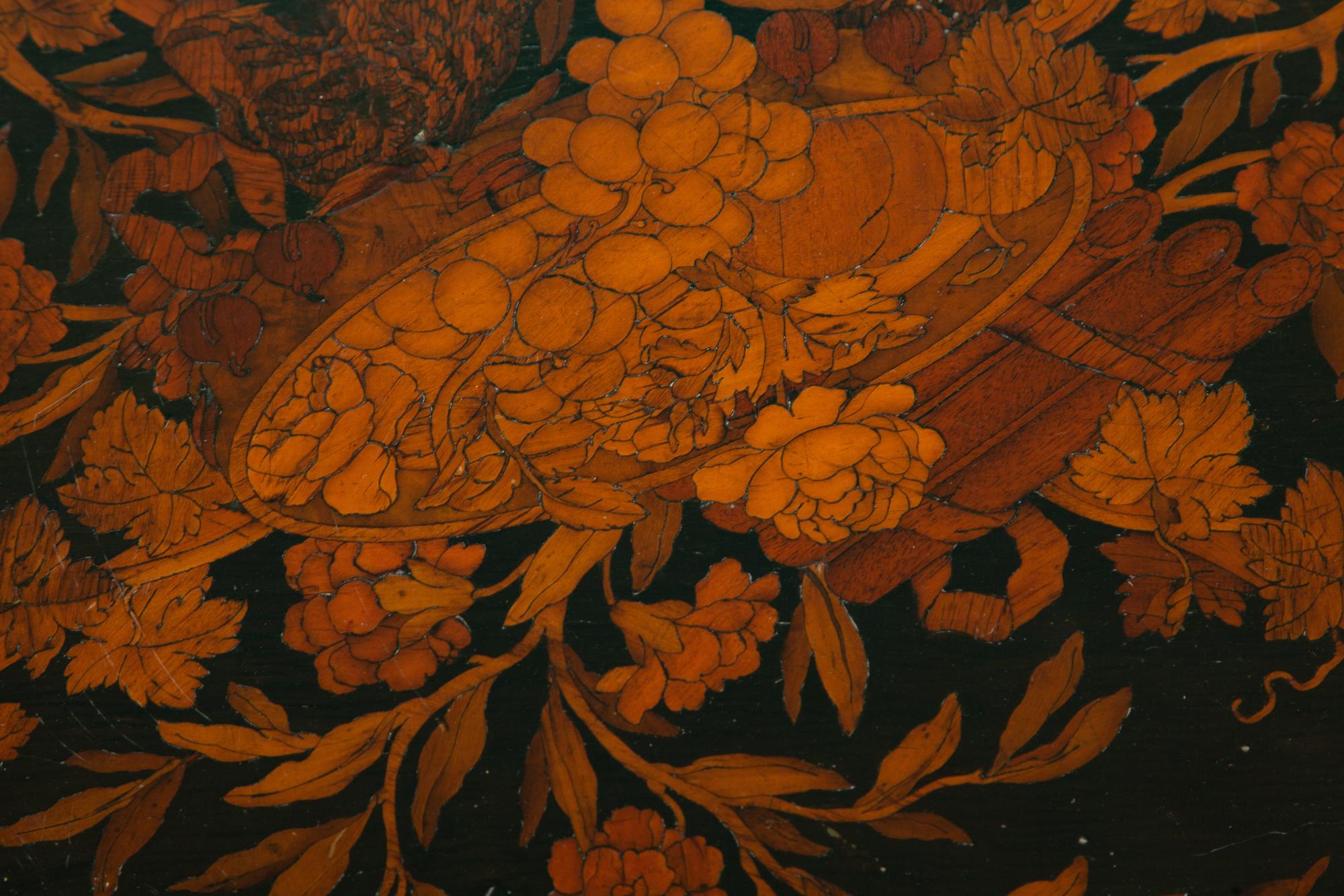 An Italian Gilt Metal-Mounted Marquetry Center Table