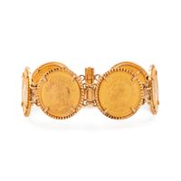 YELLOW GOLD AND COIN BRACELET