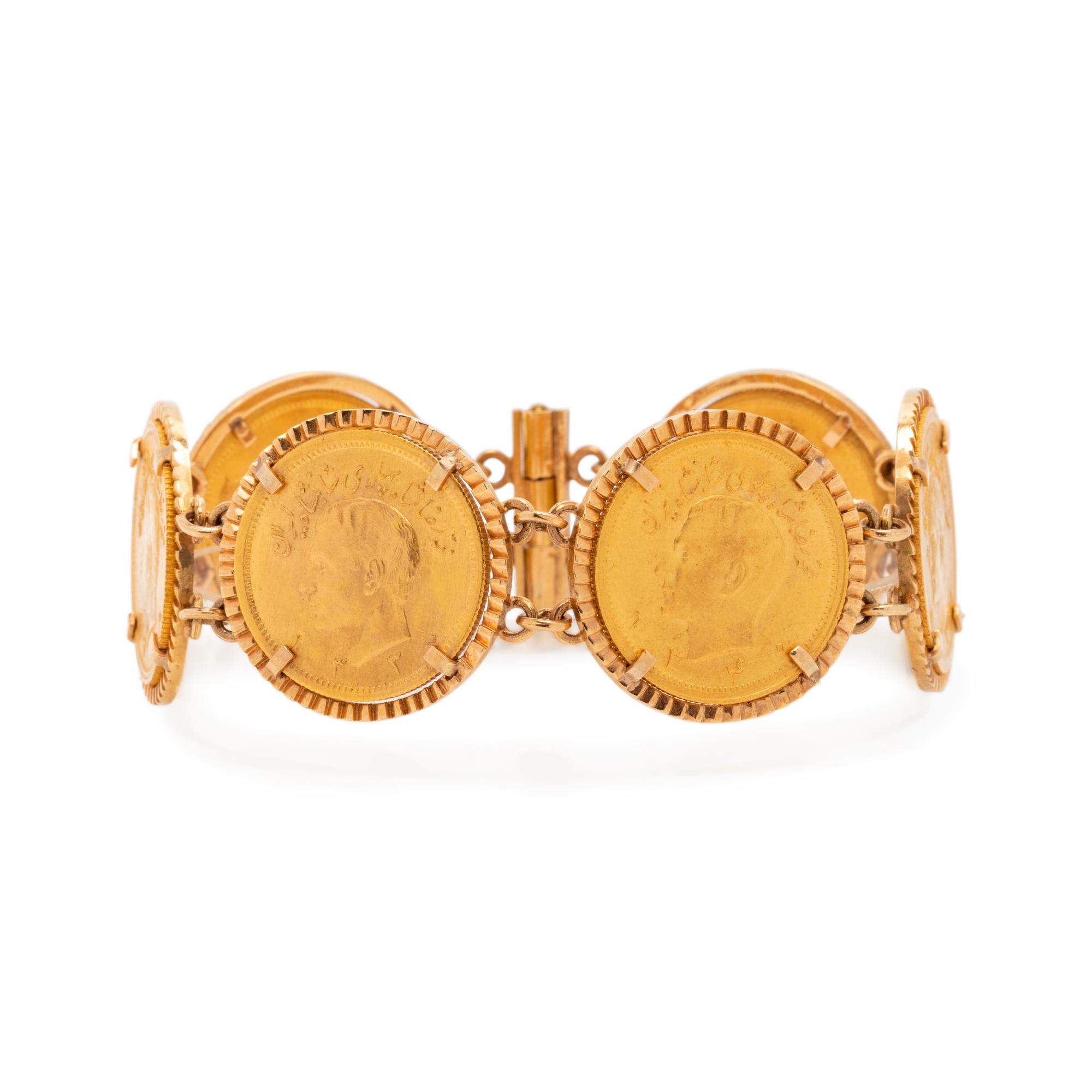 YELLOW GOLD AND COIN BRACELET