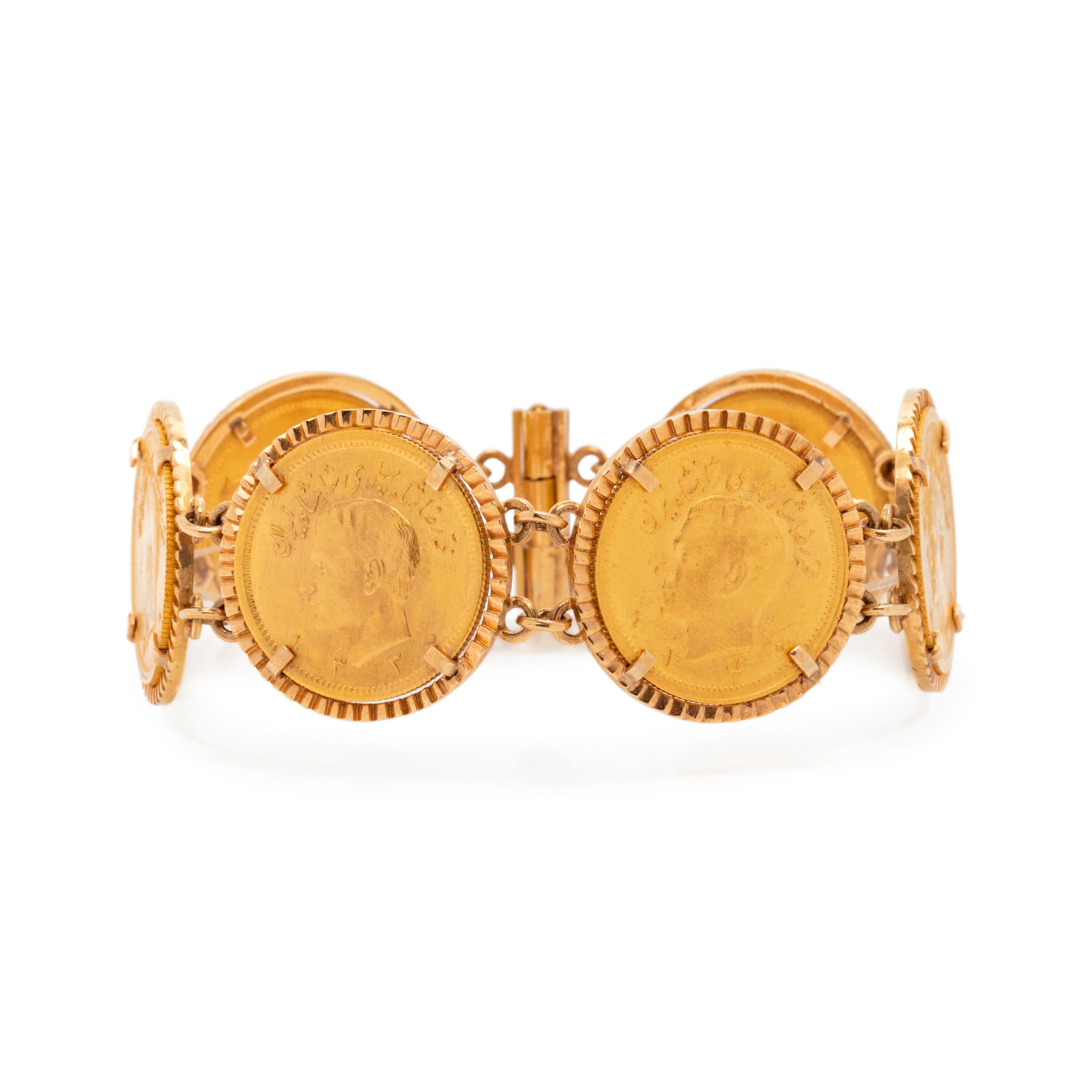 YELLOW GOLD AND COIN BRACELET