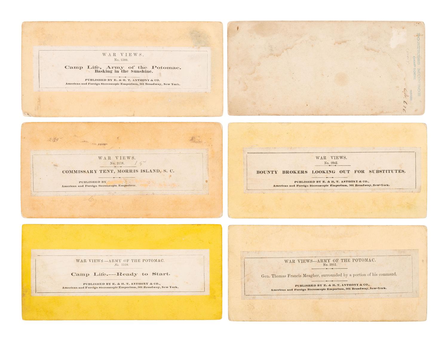 [CIVIL WAR]. A group of 23 fine early war views, incl. camp scenes, artillery, and battlefield images.