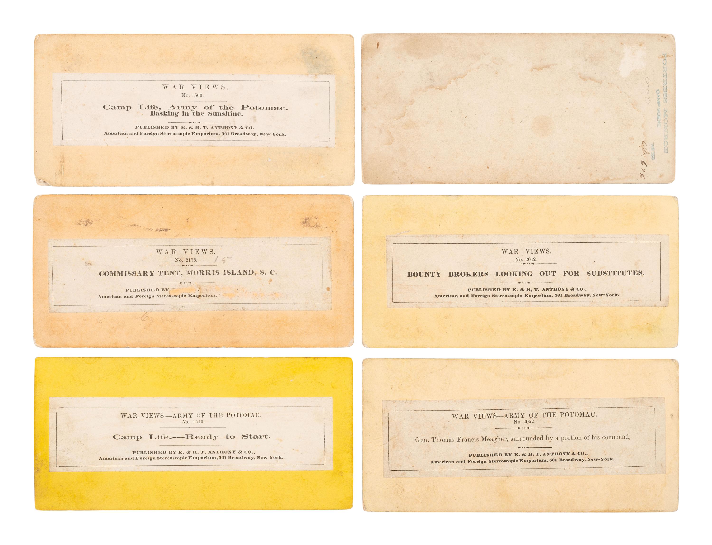[CIVIL WAR]. A group of 23 fine early war views, incl. camp scenes, artillery, and battlefield images.