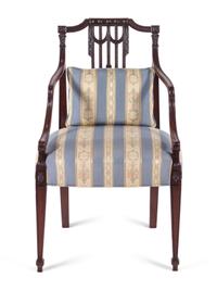 A George III Carved Mahogany Armchair