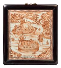A Set of Chinese Export Porcelain Plaques Portraying Porcelain Production