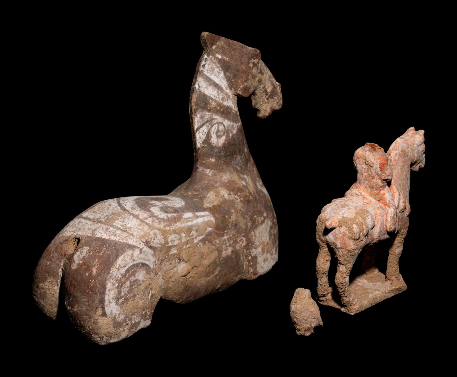 Two Chinese Painted Pottery Figures
