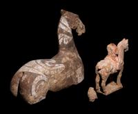 Two Chinese Painted Pottery Figures