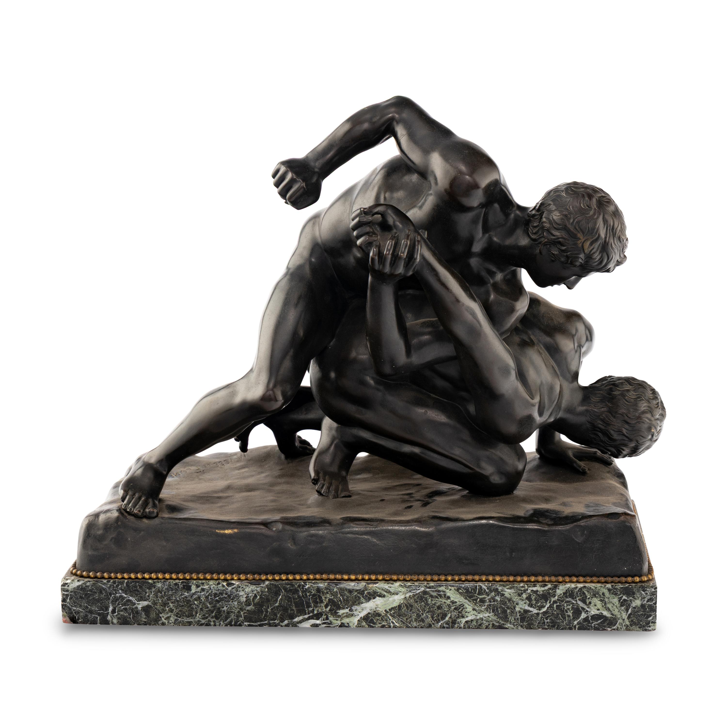 An Italian Bronze Figural Group of The Wrestlers