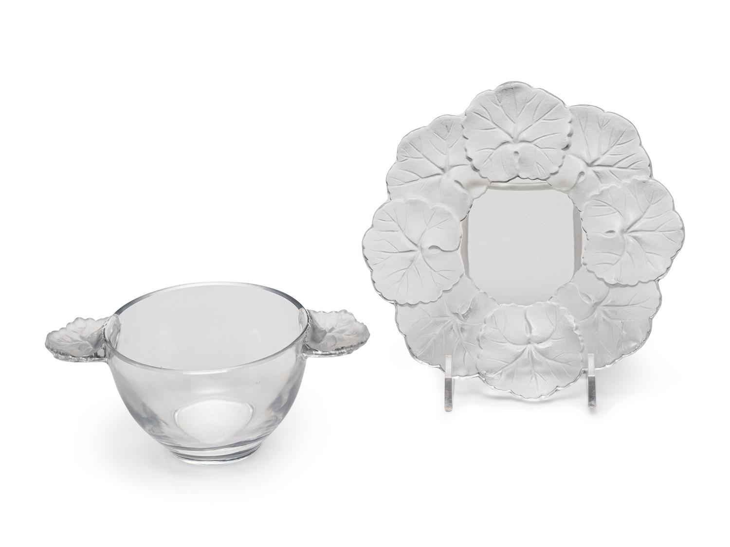 A Set of Twelve Lalique Honfleur Coupes with Saucers
