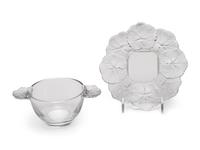 A Set of Twelve Lalique Honfleur Coupes with Saucers