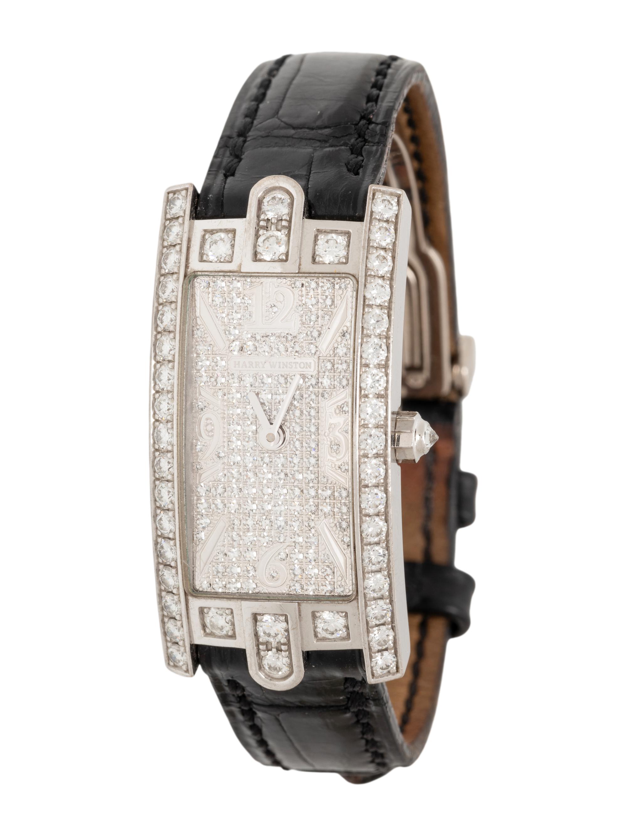 HARRY WINSTON, WHITE GOLD AND DIAMOND 'AVENUE C' WATCH