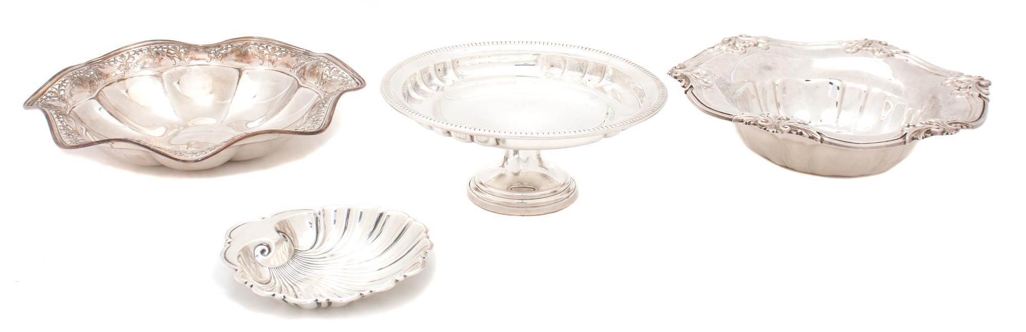 Four American Silver Articles Diameter of largest 9 3/4 inches.