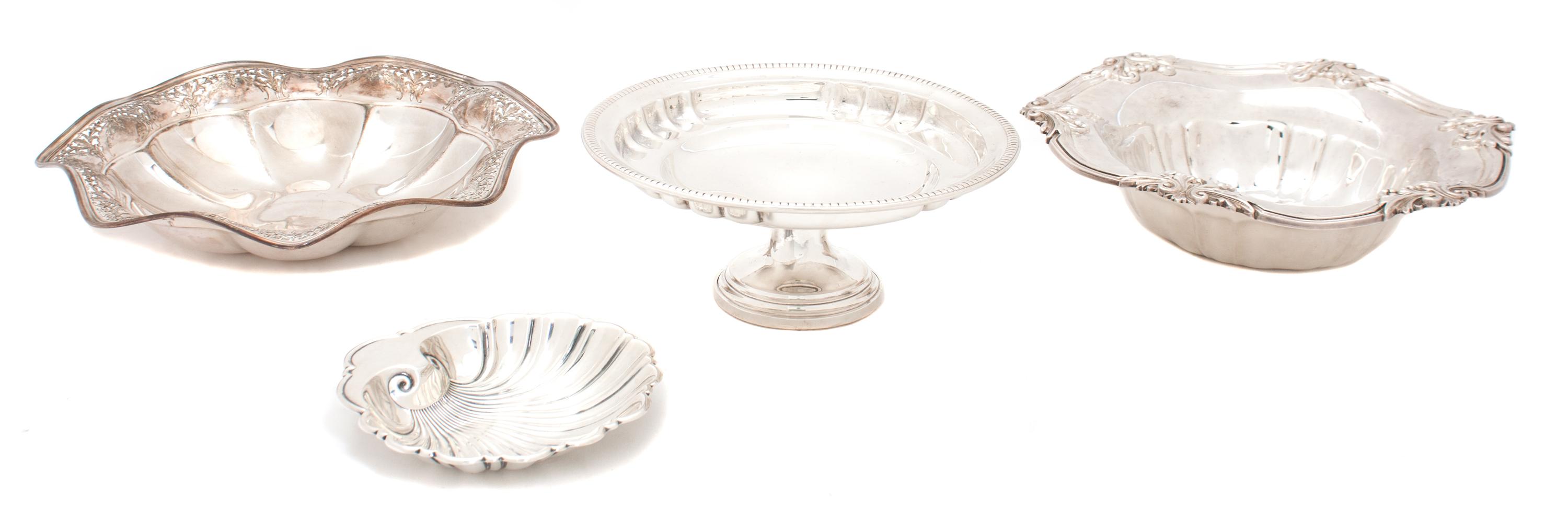 Four American Silver Articles Diameter of largest 9 3/4 inches.