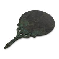 An Etruscan Style Bronze Mirror with Crocodile Handle
