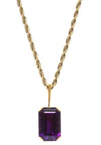 A Vintage Yellow Gold and Amethyst Demi Parure, 25.90 dwts.