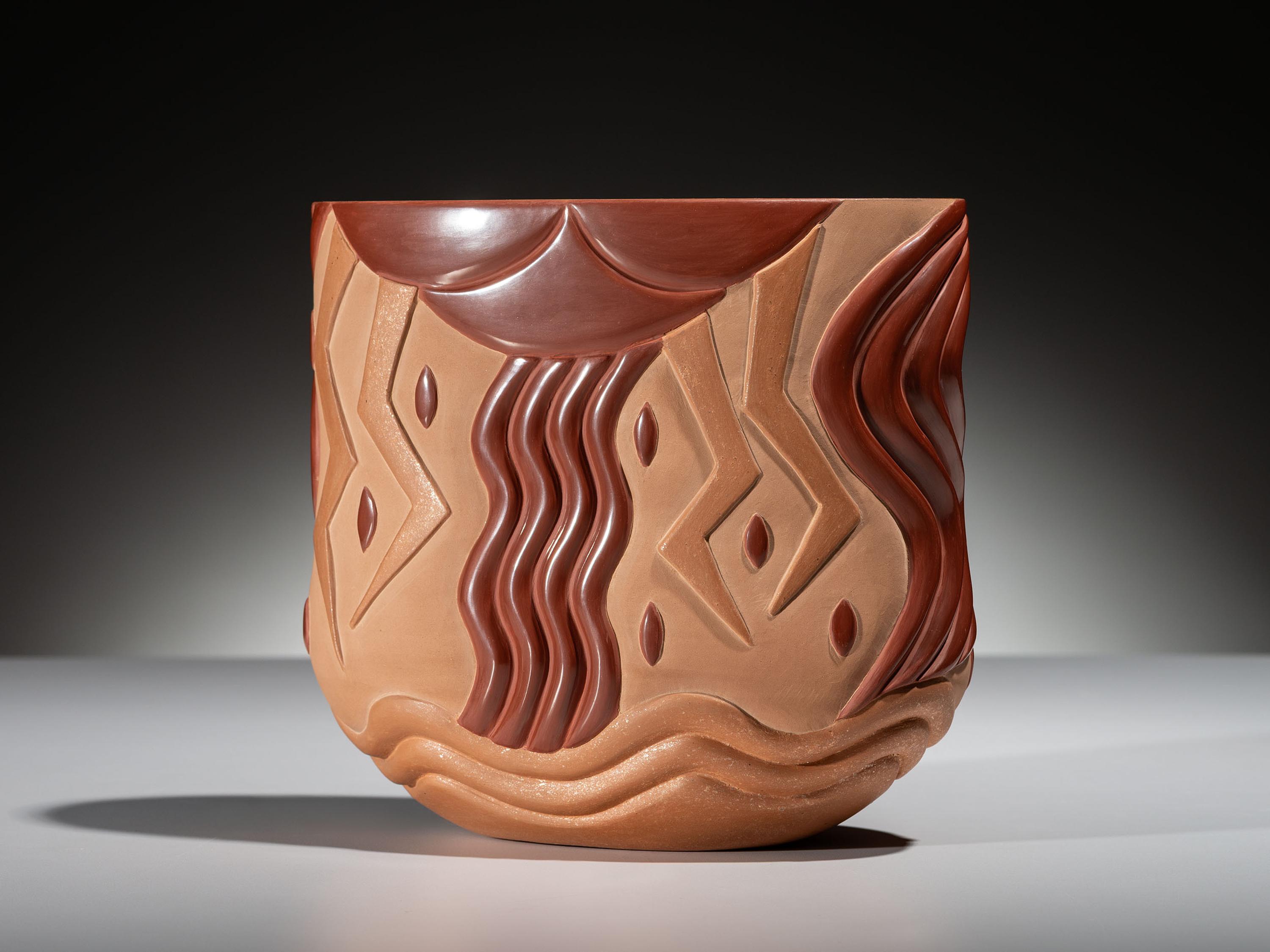 Three-Toned Pottery Vase, Elemental Rain