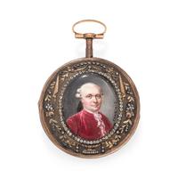 FRÉRES VEIGNEUR, PASTE AND ENAMEL OPEN FACE POCKET WATCH