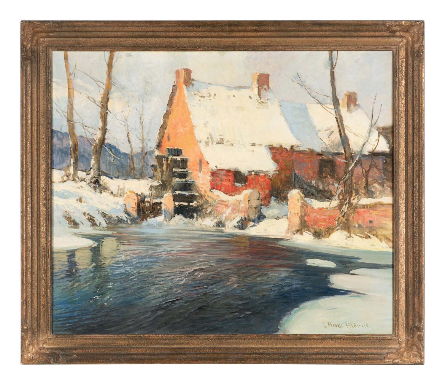 Winter Scene with Mill