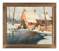 Winter Scene with Mill