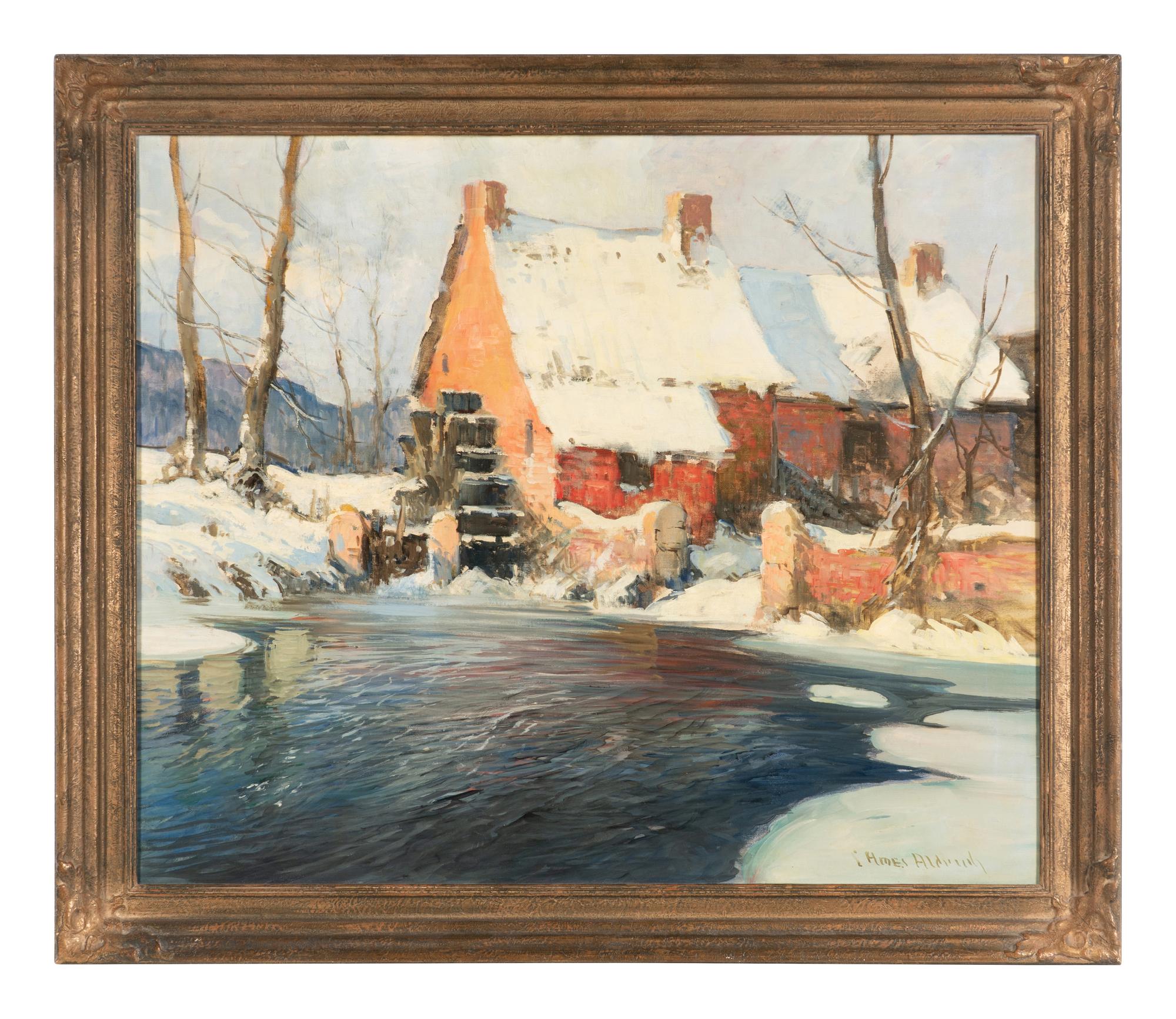 Winter Scene with Mill