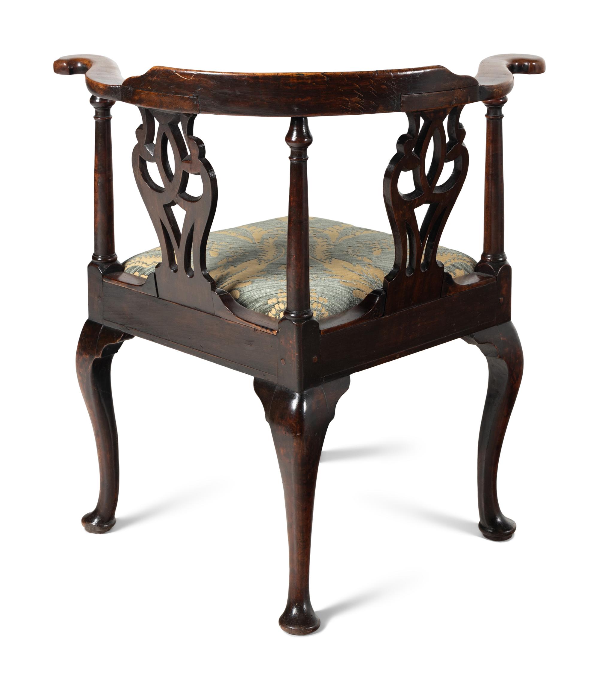 A George III Mahogany Corner Chair