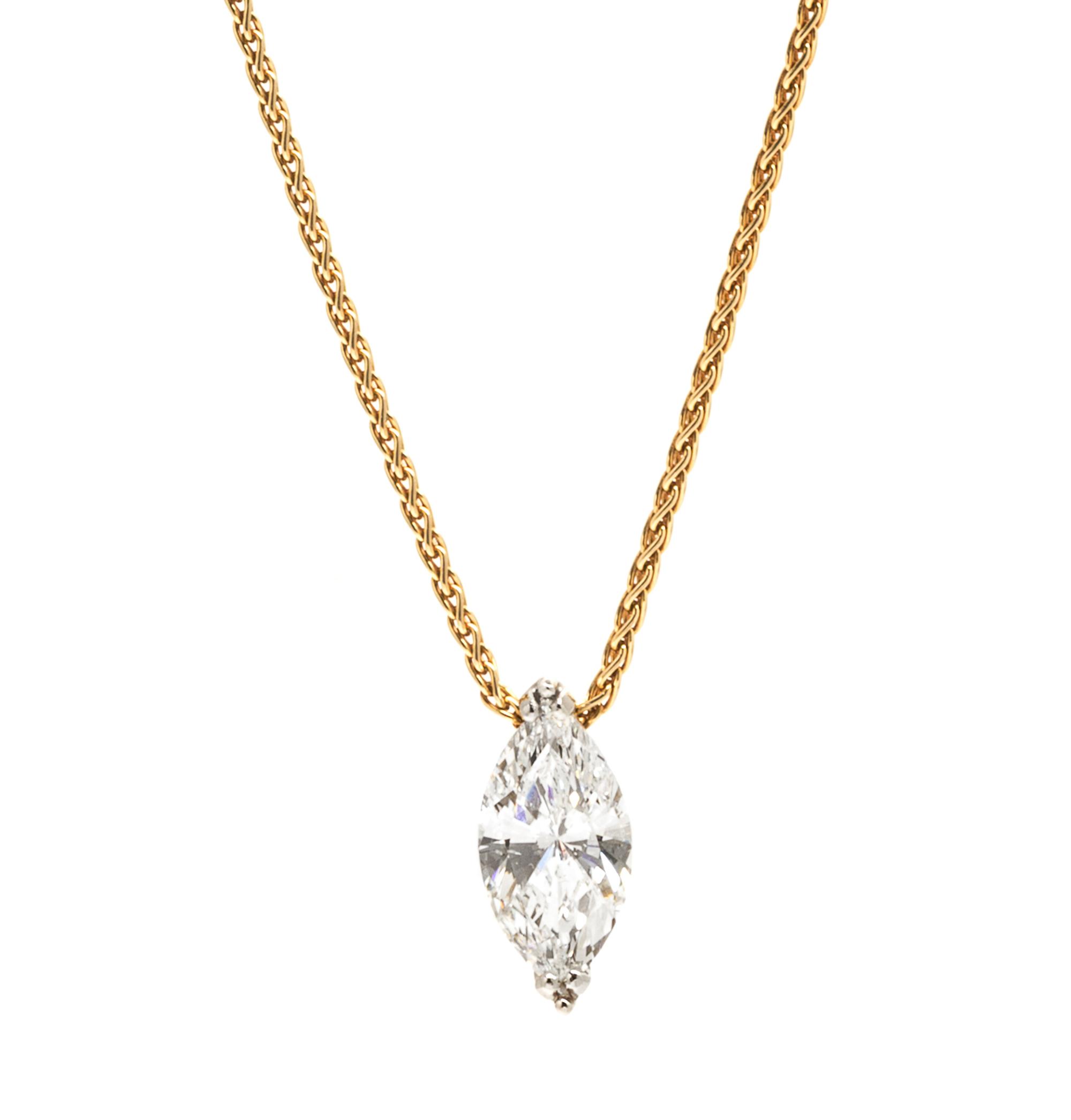 A Platinum and Diamond Pendant, 5.30 dwts.