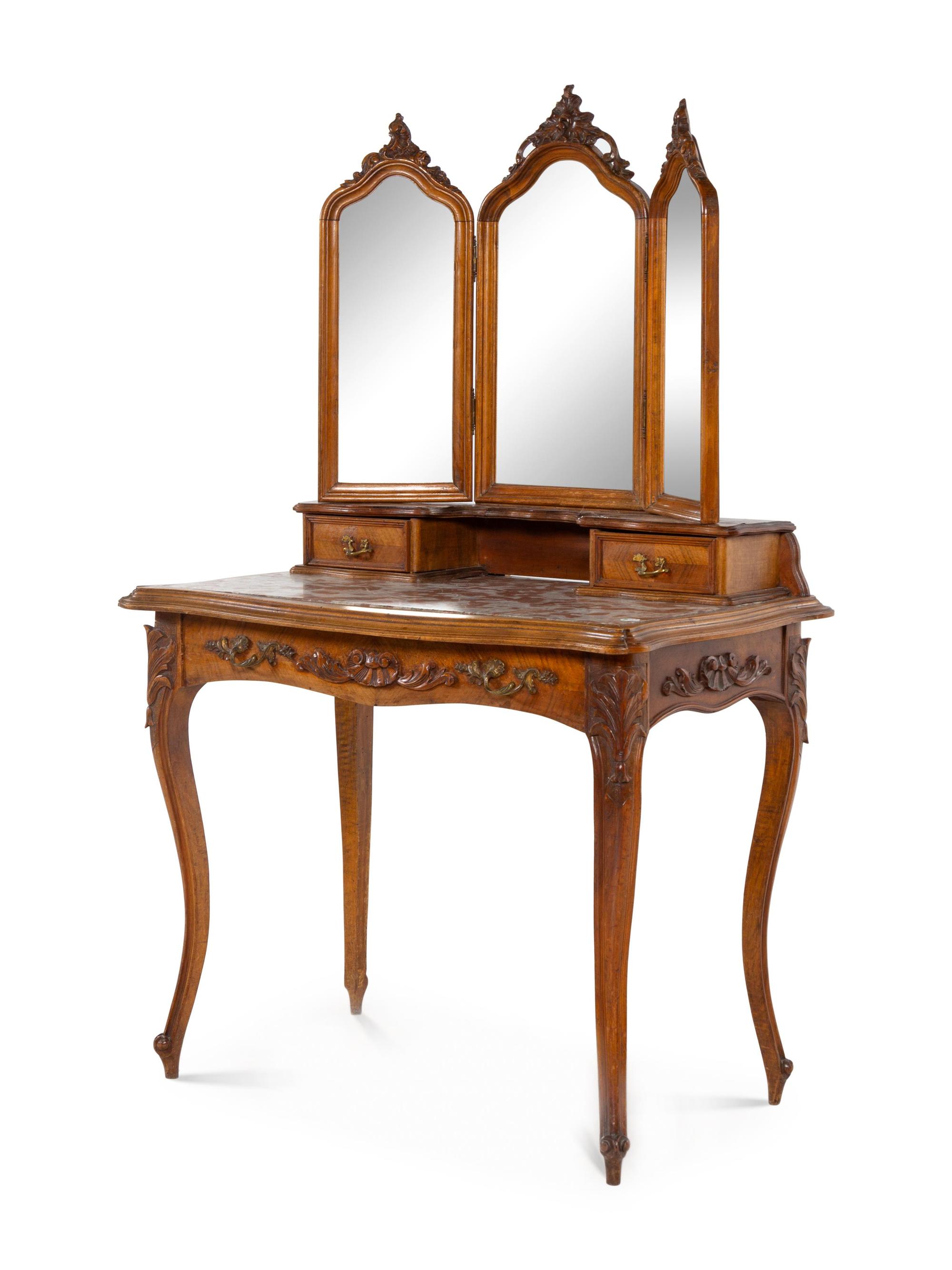 A Louis XV Style Walnut Dressing Table