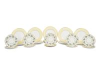 A Set of Twelve Royal Worcester Porcelain Chargers and Eleven Similar Wedgwood Porcelain Salad Plates