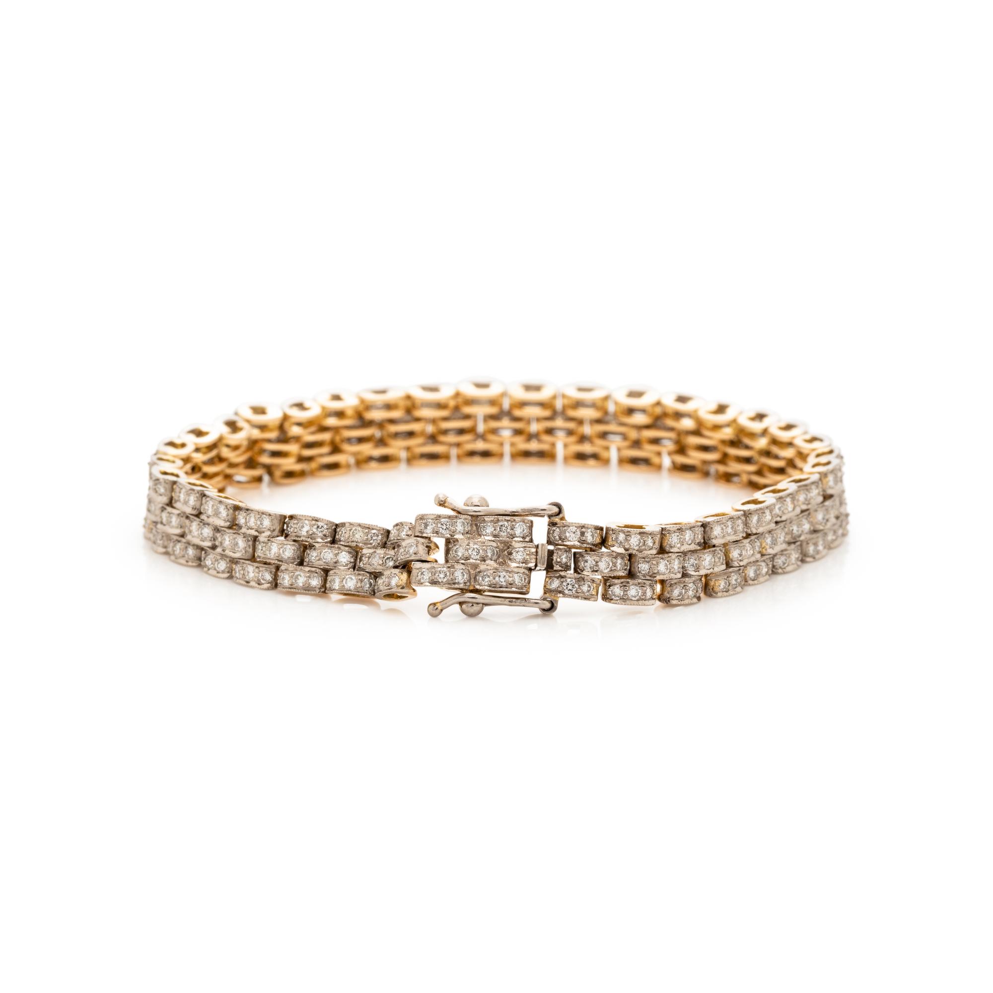 BICOLOR GOLD AND DIAMOND BRACELET