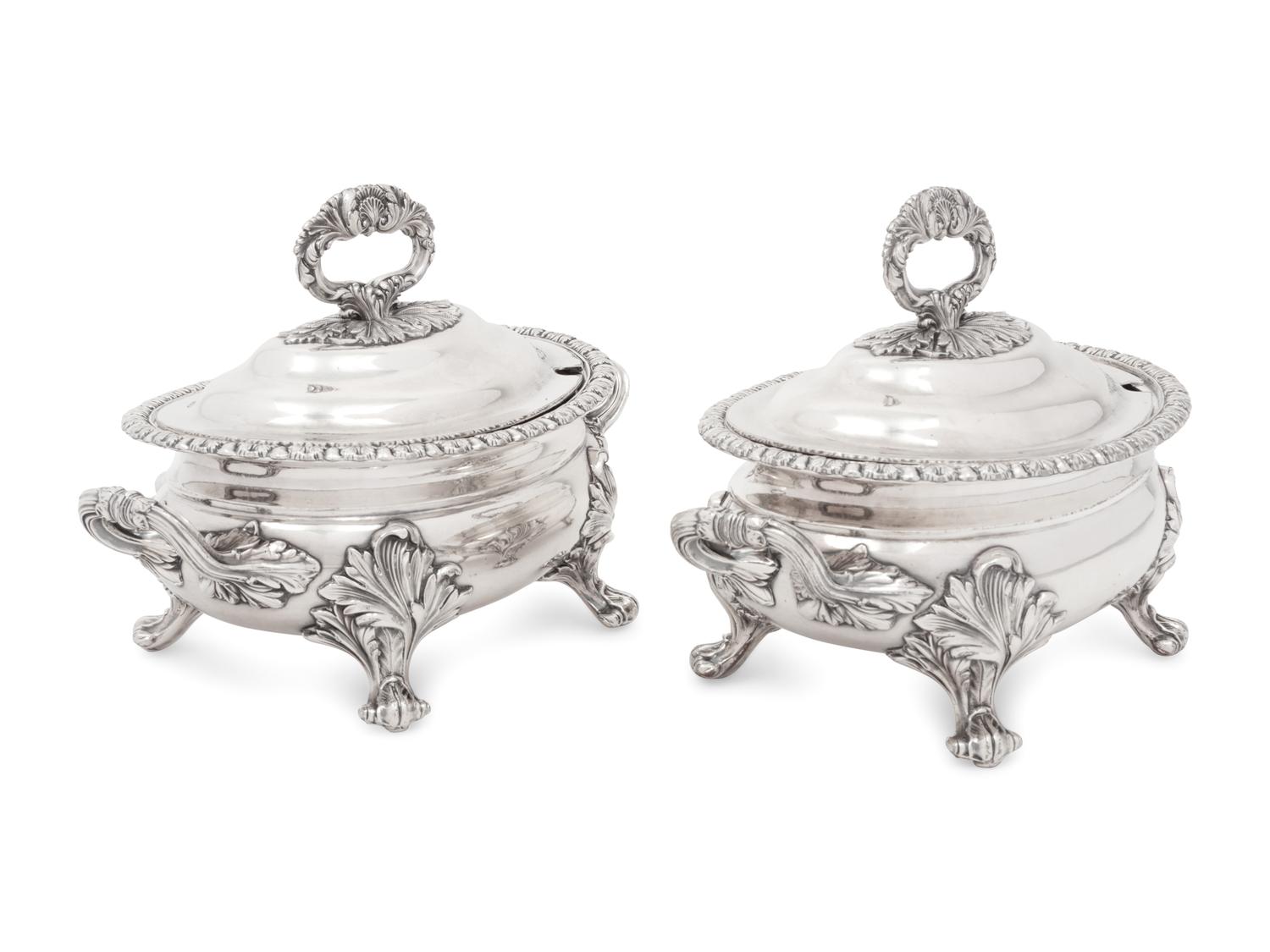 A Pair of Victorian Silver-Plate Sauce Tureens