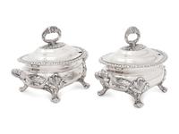 A Pair of Victorian Silver-Plate Sauce Tureens