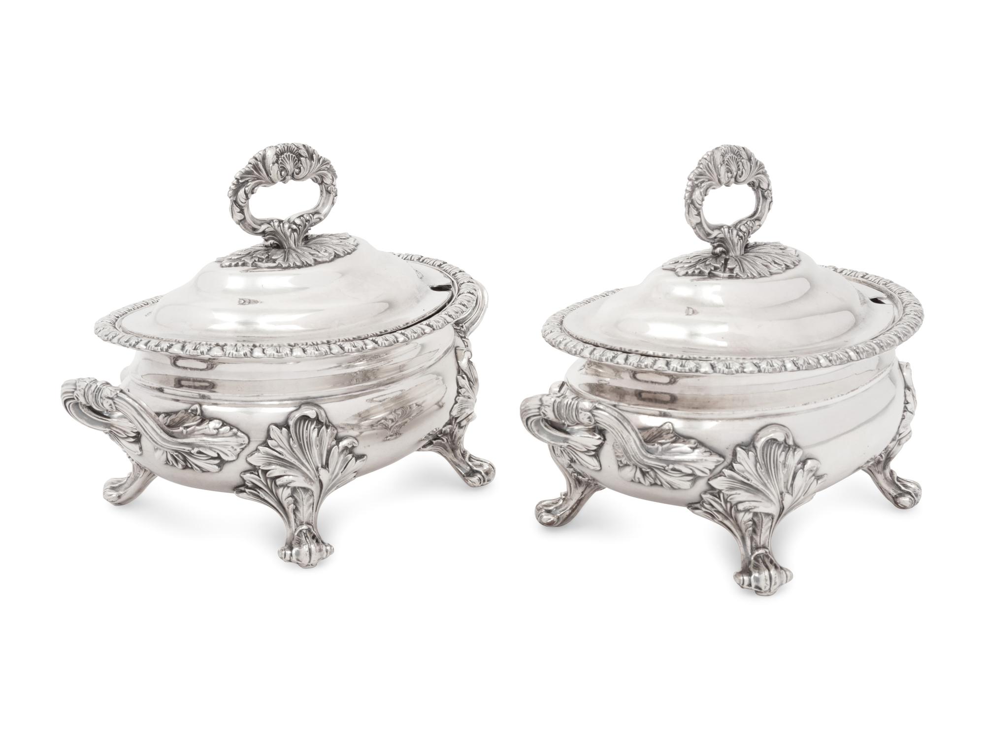 A Pair of Victorian Silver-Plate Sauce Tureens